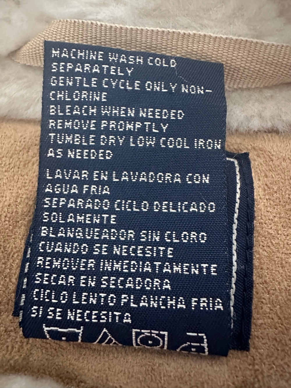 Route 66 Tan Teddy Shearling Zip Jacket, size large - Picture 13 of 13
